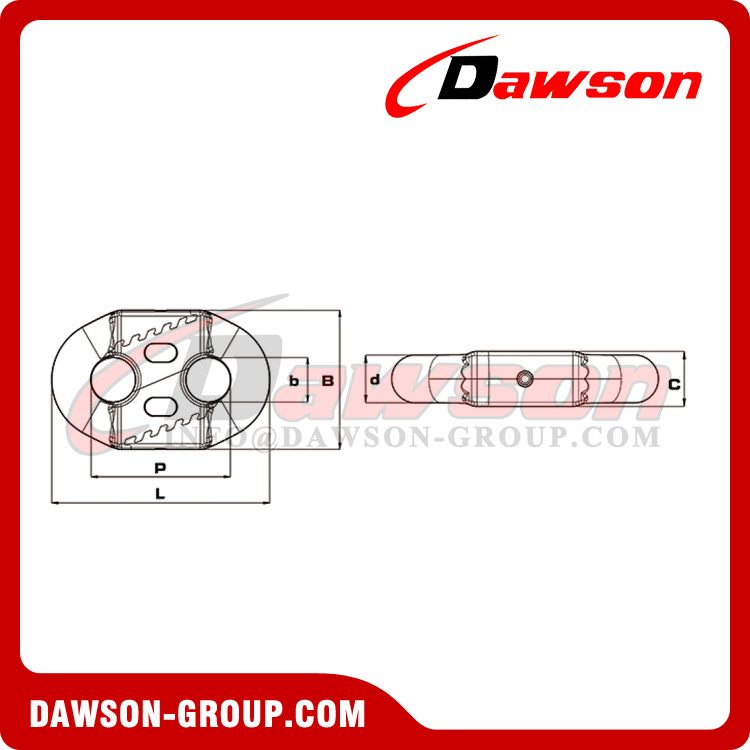 Соединители горнодобывающей цепи DIN 22258-1 18-38 мм — разъем плоского типа (SP), соединительные звенья горнодобывающей цепи, плоские зубчатые звенья цепи для горнодобывающих цепей