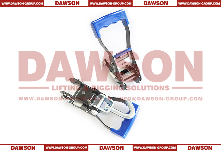 DAWSON Hebilla de amarre con trinquete de 35 mm x 3 T x 200 mm con mango de goma azul extralargo con bloqueo de seguridad y gancho giratorio en forma de J, hebilla de amarre - Dawson Group Ltd. - Proveedor de China