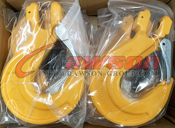 DS012 Gancho de eslinga de horquilla de grado 80 con pestillo fundido para eslingas de cadena de elevaci&oacute;n de gr&uacute;a - Dawson Group Ltd. - Fabricante, proveedor de China