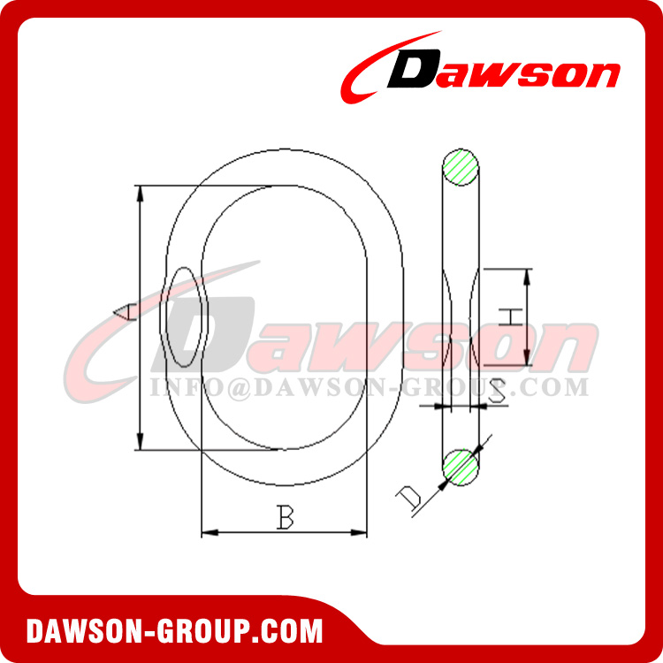 DS1013 G100 06-3226MM Кованое главное звено с плоской поверхностью для стропов подъемной цепи крана