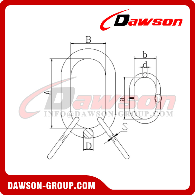 Conjunto de ligação mestre DS1012 G100 6-32MM com plano para eslingas de elevação de cabo de aço
