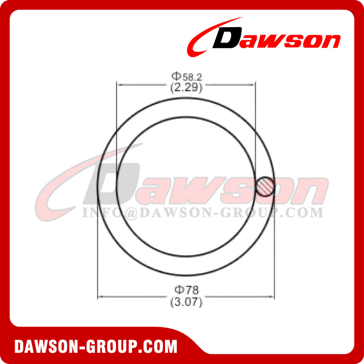 DSJ-3011-2 Acessórios para arnês de corpo inteiro O-Ring, O-Ring de aço forjado para conectar a correia do tecido