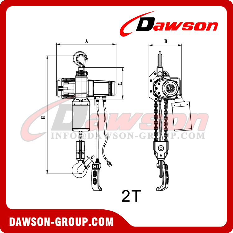 Polipasto eléctrico de cadena DAWSON DS-NH, equipos de elevación