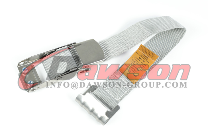 BS EN12195-2 45MM LC 300daN フラット フック付きグレー オーバーセンター バックル ストラップ - Dawson Group Ltd. - 中国メーカー、サプライヤー