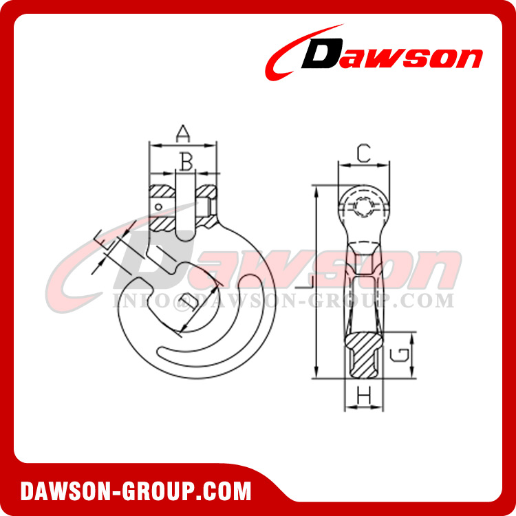  DS230 G80 10MM HFS Gancho tipo horquilla C para registro