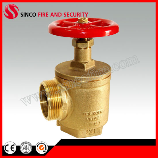 Fire Hose Angle Valve with F1.5"NPT Inlet and 1.5"Nh Outlet