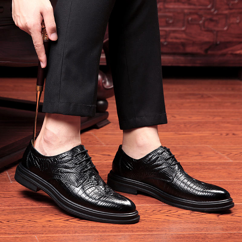 2022 new leather shoes men's black fashion shoes business mens dress shoes & oxford new module geniun casual