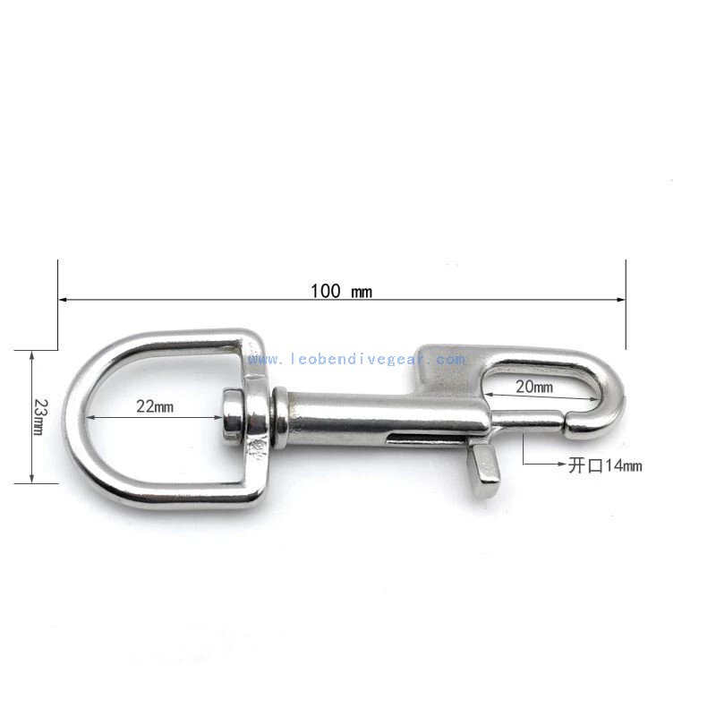 Wholesale 316 Stainless Steel NX Series Single Ended Scuba Diving Bolt Snap for Regs Clip in 80MM,90MM,100MM,110MM