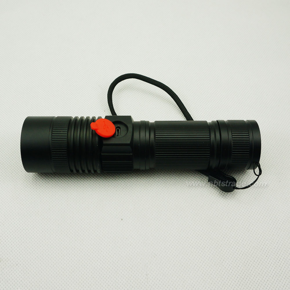 USB Rechargeable High Power LED Flashlight with Flood Light