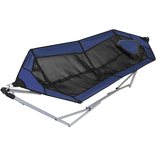 thumbnail image 2 of Portable Steel Hammock Stand – 450lbs Capacity, Indoor/Outdoor Use (SEGAWE) 2 of 4