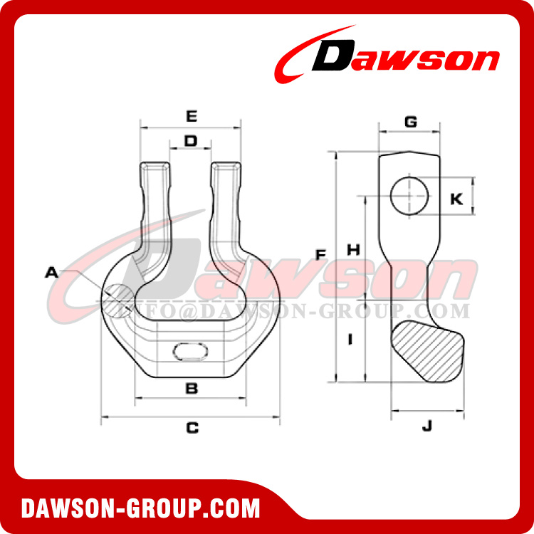 Conectores de cadena minera DIN 22253 18-30MM - Conector externo, eslabones de conexión de cadena minera