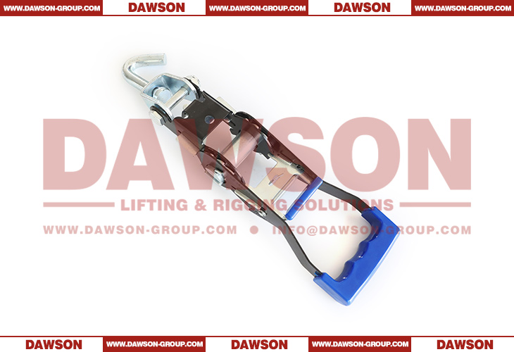 DAWSON Hebilla de amarre con trinquete de 35 mm x 3 T x 200 mm con mango de goma azul extralargo con bloqueo de seguridad y gancho giratorio en forma de J, hebilla de amarre - Dawson Group Ltd. - F&aacute;brica de China