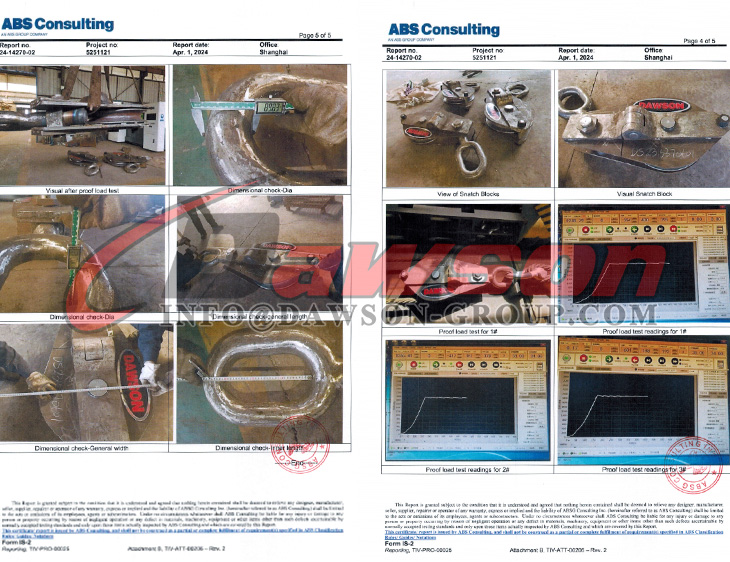 ABS اختبار كتلة الخطف الثقيلة 130T ، كتلة بكرة الخطاف المفردة للرفع - Dawson Group Ltd. - الصين الصانع والمورد