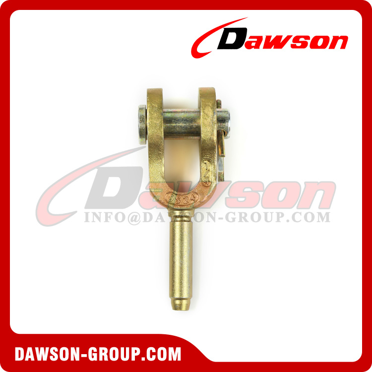 Zócalo estampado abierto galvanizado estilo horquilla DAWSON, zócalo de peltre abierto para eslingas de cable