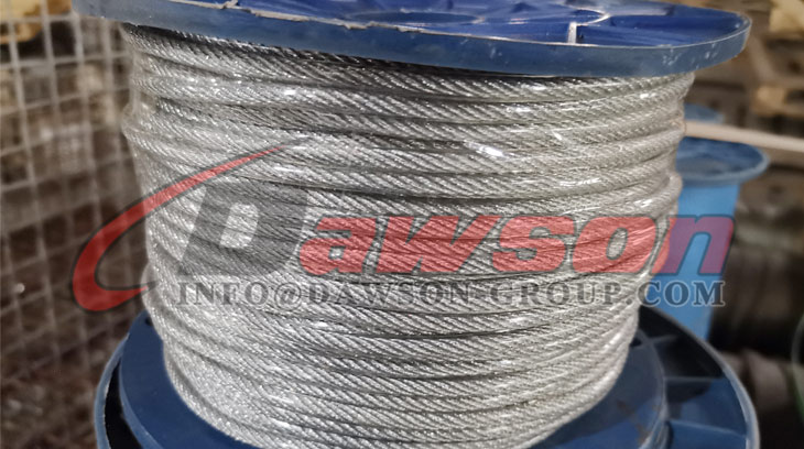 Construcci&oacute;n de cable de alambre recubierto de PVC 6X7 + FC 3-5MM-100M - Dawson Group Ltd. - Fabricante, proveedor y f&aacute;brica de China