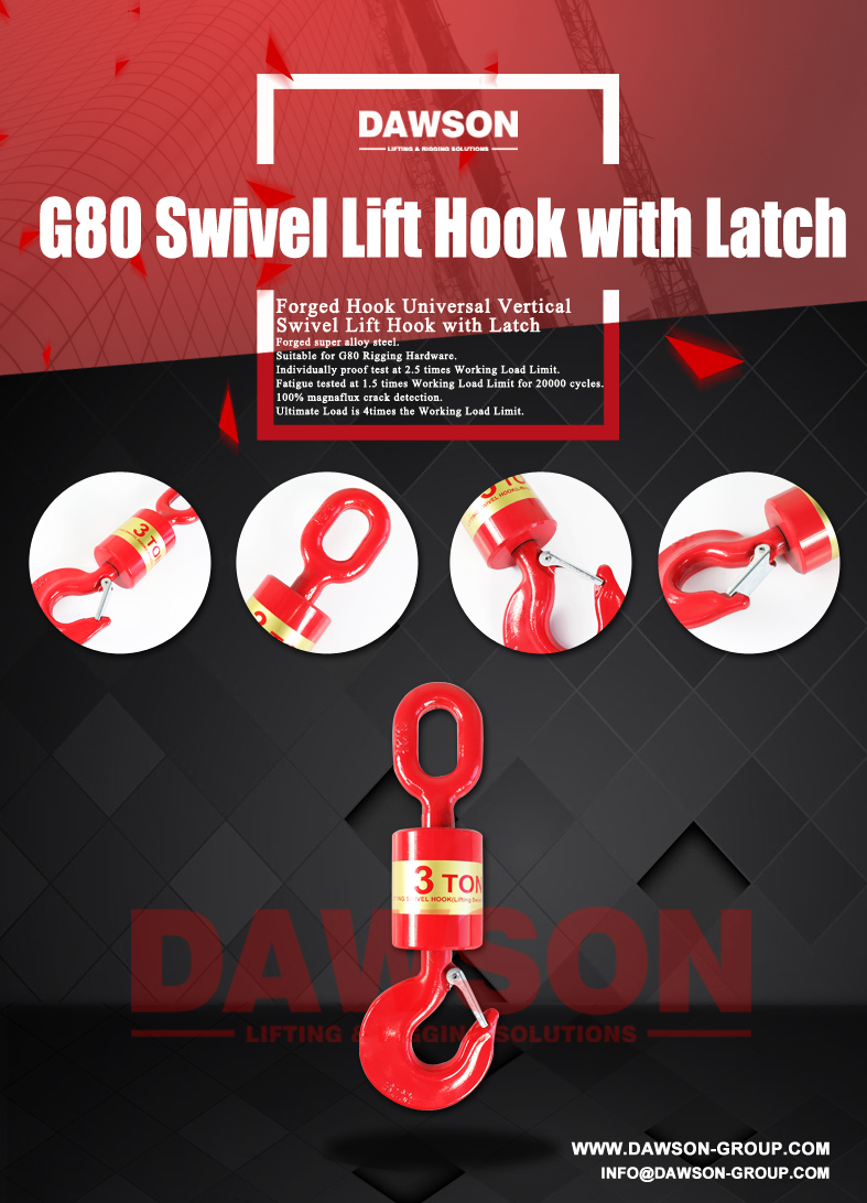 高品質 G80 鍛造フック ラッチ付きユニバーサル垂直スイベル リフト フック - Dawson Group Ltd. - 中国メーカー、サプライヤー、工場