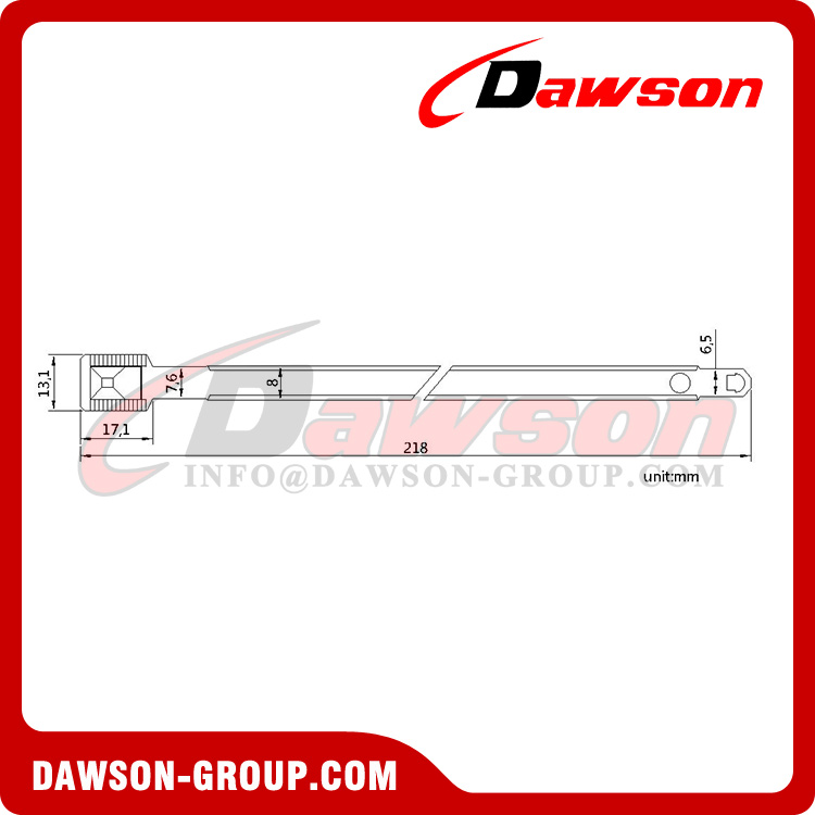 Sello de cerradura de metal desechable DS-BCS101 Sellos de correa de metal de longitud fija a prueba de manipulaciones en relieve