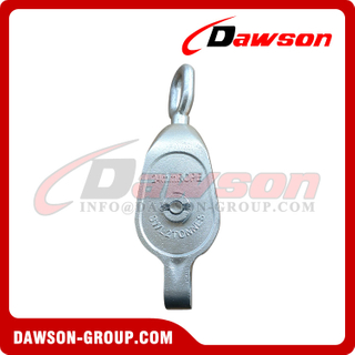DS-B020 Polea doble de bloque de hierro maleable galvanizado (acero fundido) con ojal