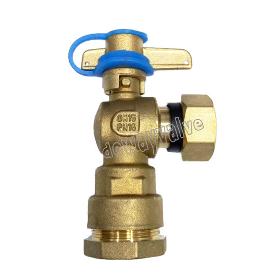 Válvula recta bloqueable del contador de agua según la norma NF En13828