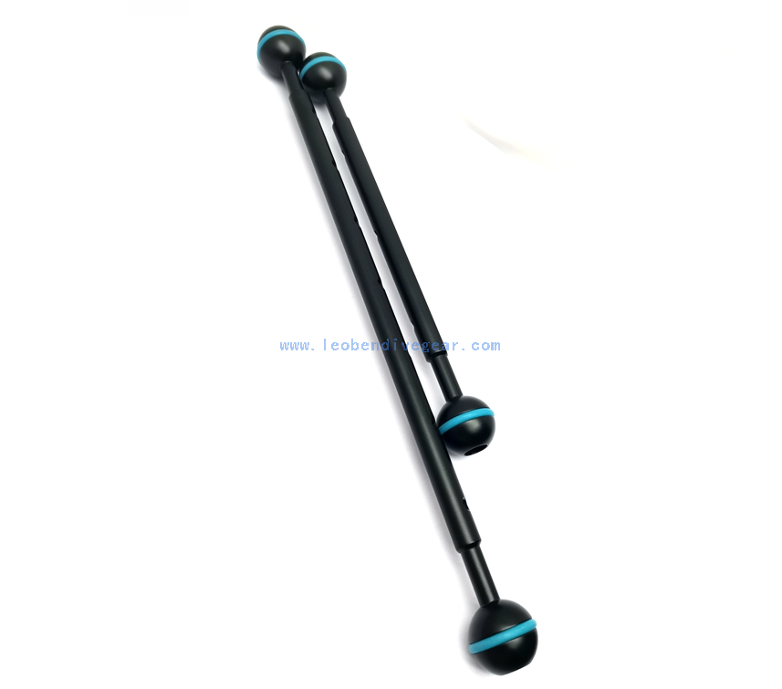 12-Inch Aluminum Multi Function Underwater Camera Stick Double Ball Arm Segment with M5 Threaded Holes