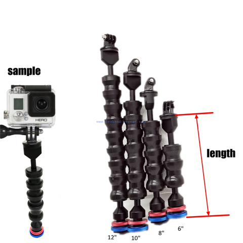 3/4 Inch Underwater Scuba Diving Hotshoe Base Adapter with Gopro Tripod Mount Flex Arm