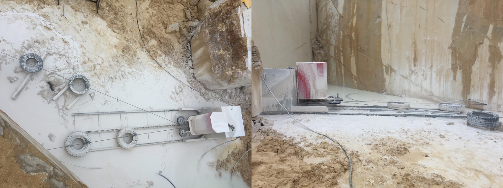 канатная пила в карьере