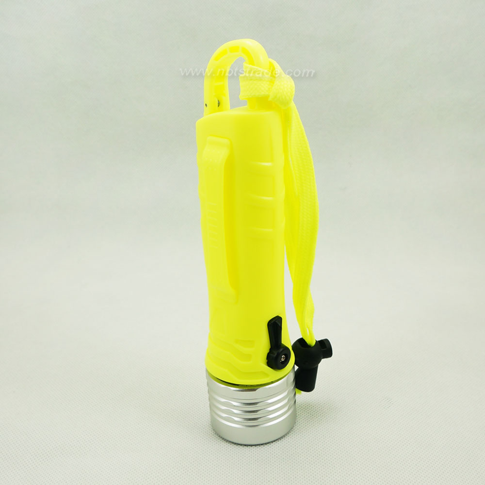 Waterproof LED Flashlight with carabiner for diving