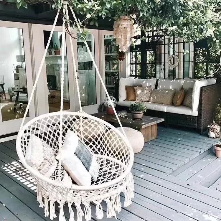Cotton Rope Hanging Children Garden Chair