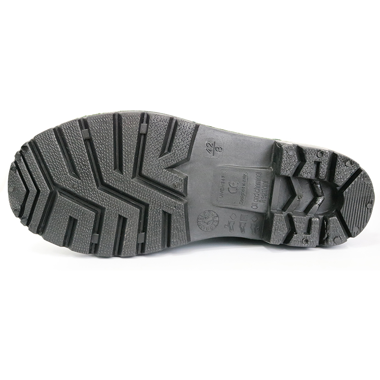 F35BB black waterproof steel toe cap matte pvc safety rain boot