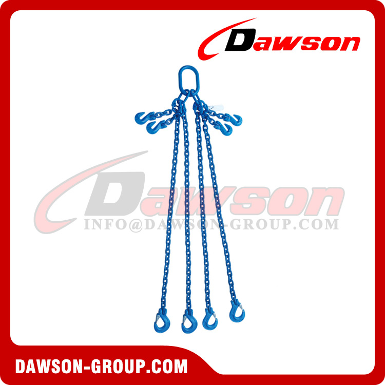 Eslingas de cadena de elevación de patas cuádruples G100/eslingas de cadena ajustables de 4 patas de grado 100