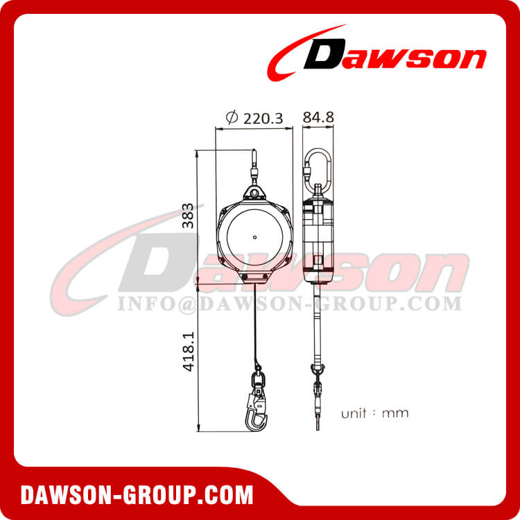 Línea de vida retráctil vertical de nailon DSHB-10N, Línea de vida autorretráctil de correas