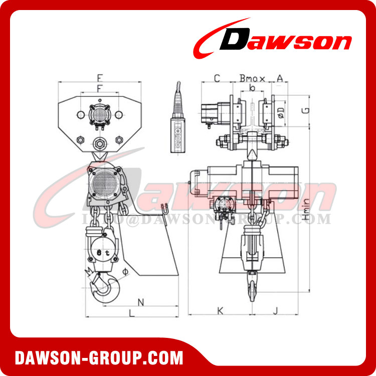 DS-QDH DS-HQ 2 トン - 6 トン空気圧ホイスト、Mine シリーズ空気圧エアホイスト