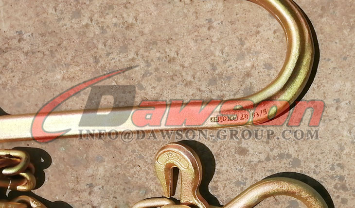一端に J フック、もう一端にグラブフック、T フック、ミニ J フックが付いたグレード 70 チェーン - Dawson Group Ltd. - 中国メーカー、サプライヤー