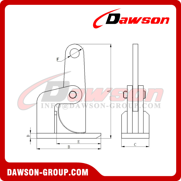 Abrazadera de placa horizontal tipo DS-THK/THKS para transportar placa de acero