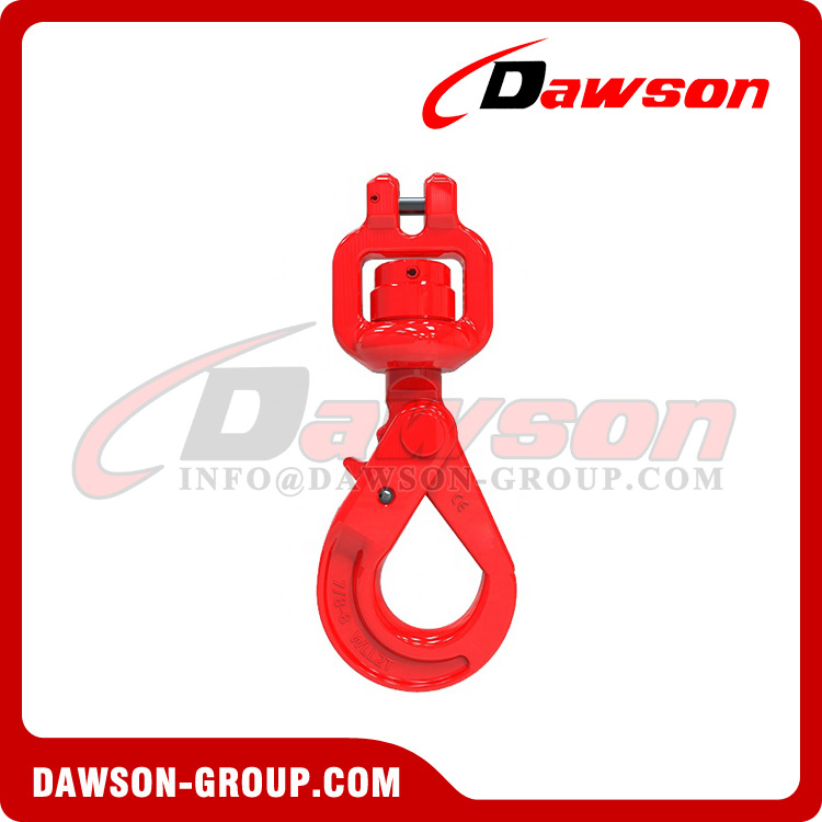 DS007 G80 / الصف 80 6 مللي متر 7/8 مللي متر Clevis خطاف دوار ذاتي القفل مع محمل لرافعة رفع الرافعات