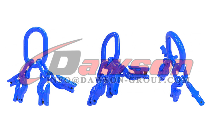 Conjunto de elo mestre grau 100 + gancho de garra G100 com fixa&ccedil;&atilde;o de manilha para ajustar o comprimento da corrente &times; 4 - Dawson Group Ltd.