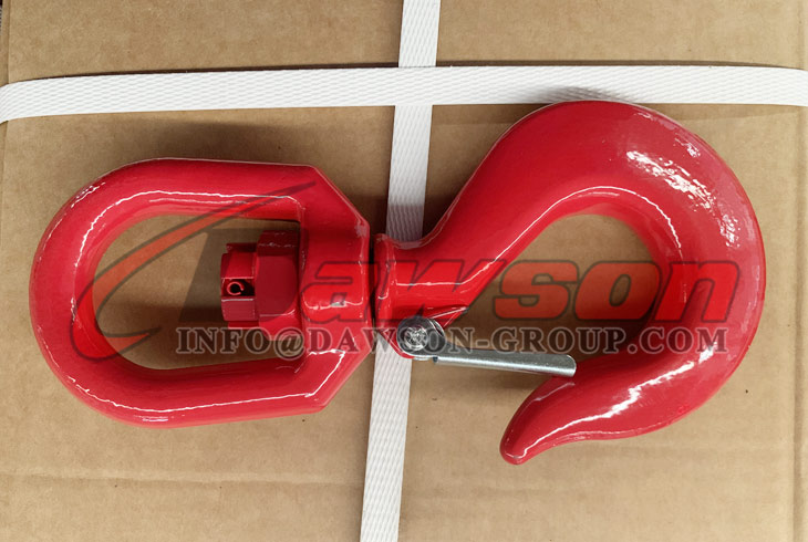 Gancho girat&oacute;rio DS040 G80 com trava de seguran&ccedil;a para eslingas de corrente de eleva&ccedil;&atilde;o de guindaste para servi&ccedil;os pesados ​​- Dawson Group Ltd.