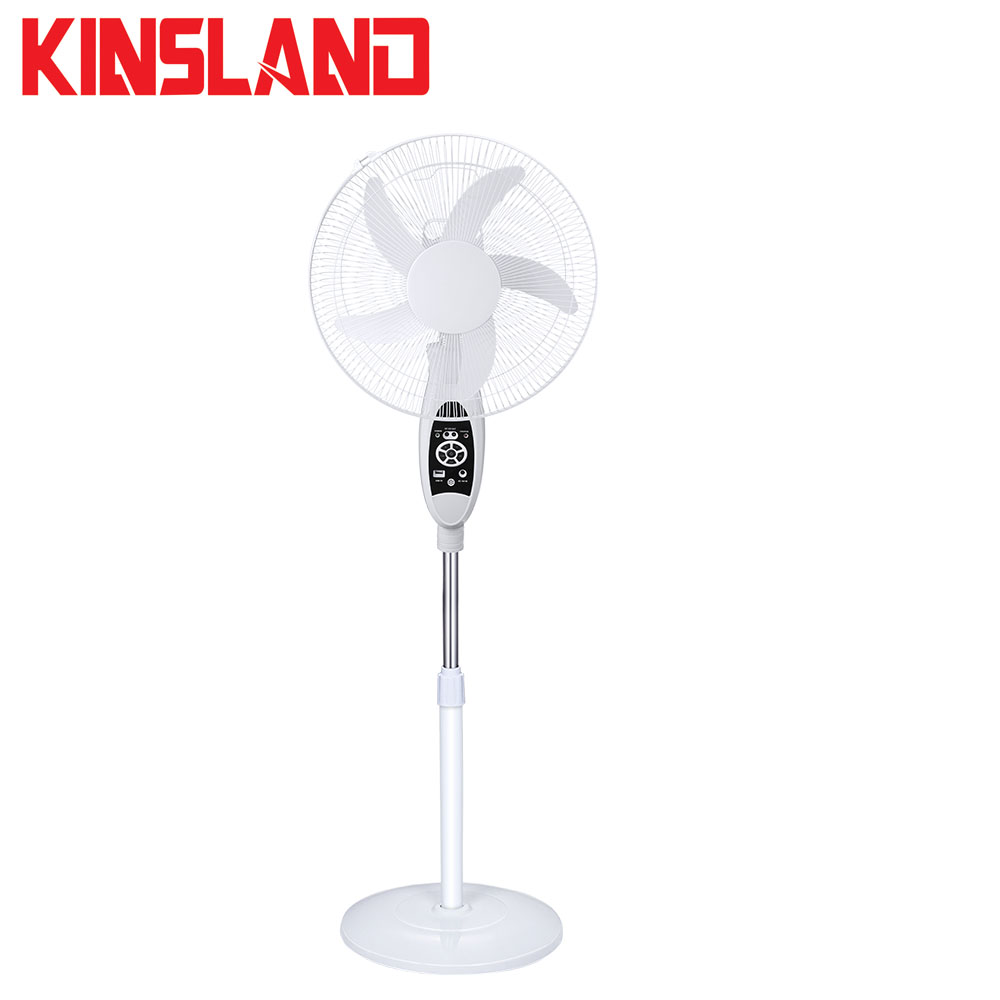 16 Inch Rechargeable Standing Solar Powered Fan with Remote and Led Light