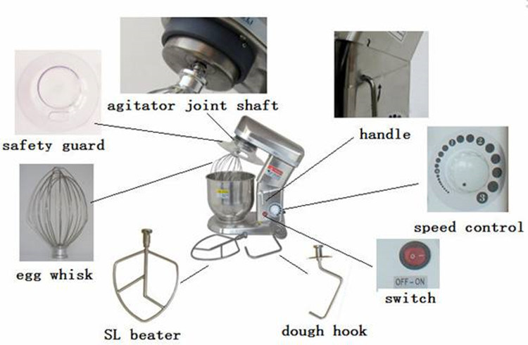 7L 10L Capacity Commercial Food Mixer