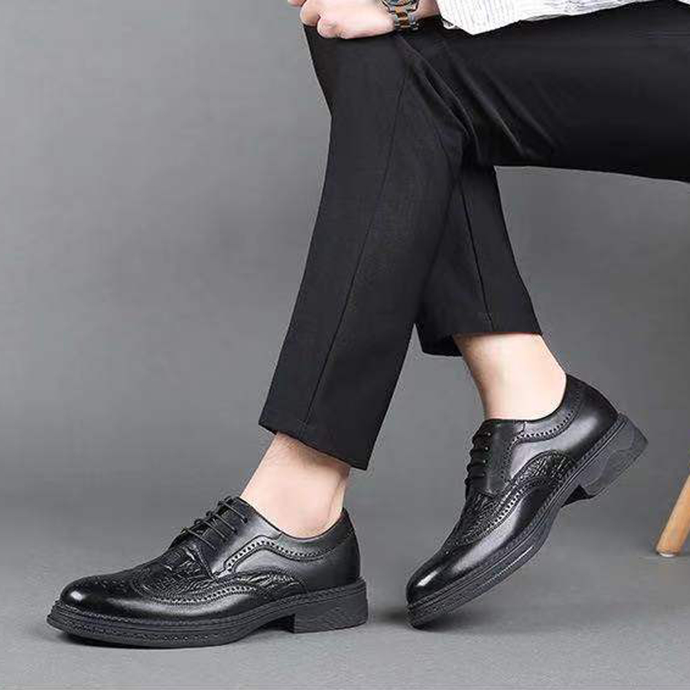 leather shoes zapatos footwear classical men shoes formal shoes men office genuine leather black Zapatos de hombre de negocios