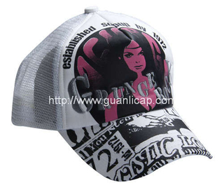 5-panel foam mesh cap with embroidery