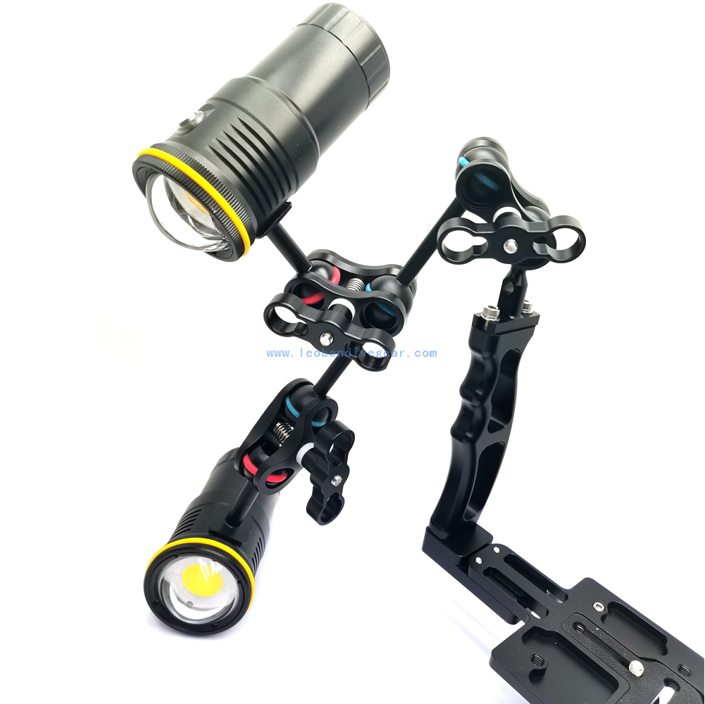 6 Inches Aluminum Underwater Multi Direct Triple Ball Camera Dive Light Arm Section