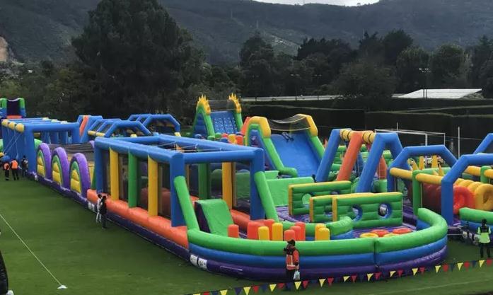270m Giant Funtional Crazy Inflatable Obstacle Course
