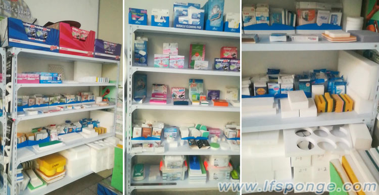 Lfsponge melamine foam sample room display Présentoir d'échantillons de mousse de mélamine Lfsponge