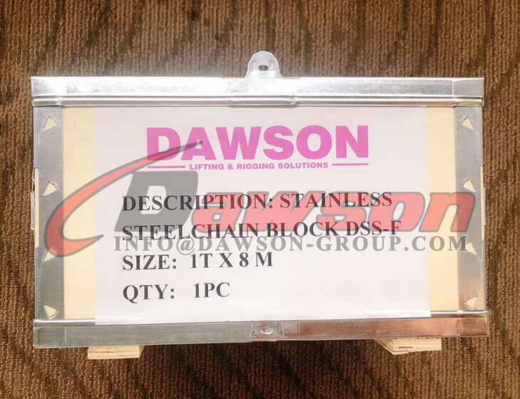 Paquete de bloque de cadena de acero inoxidable DSS-F 1T, polipasto de cadena SS - Dawson Group Ltd. - Fabricante, proveedor de China