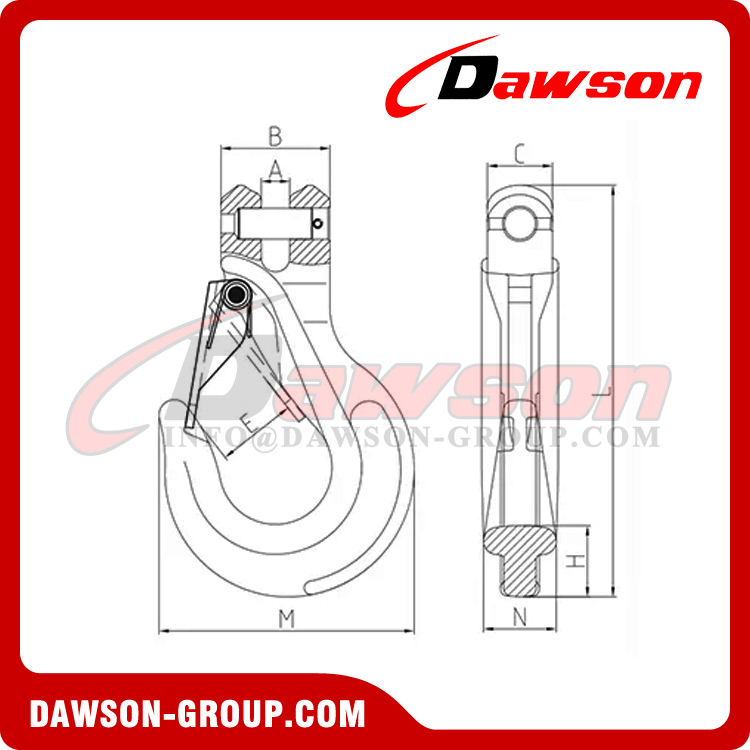 DS1088 G100 Крюк для ремня со скобой 6–16 мм с литой защелкой