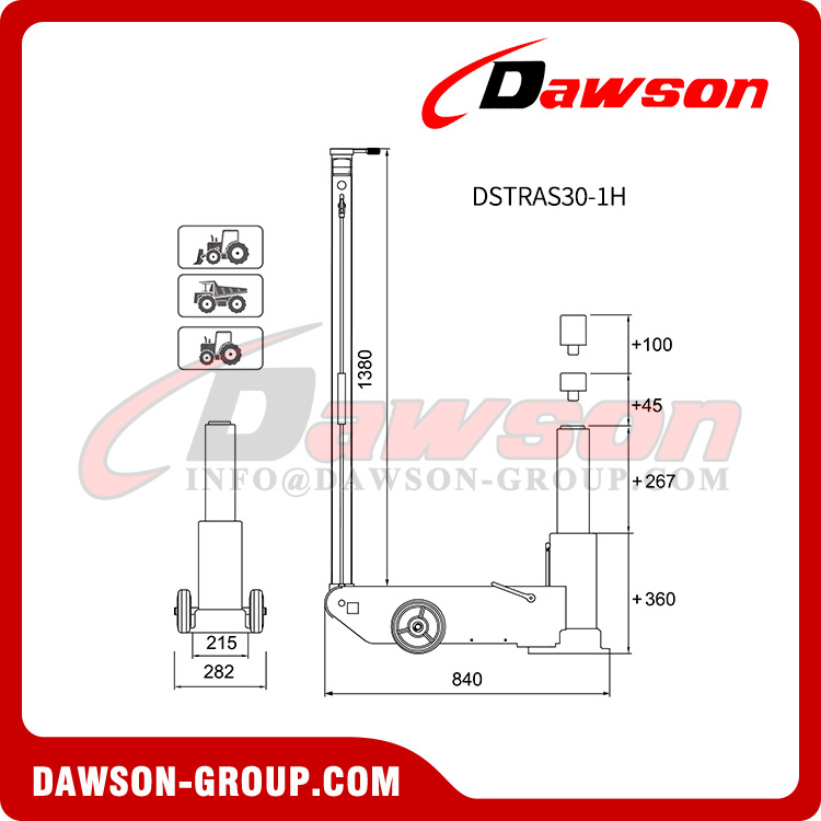 DSAS30-1H DSAS60-1H مرفاع المحور الهوائي، معدات السيارات الاحترافية، مرفاع المحور الاحترافي