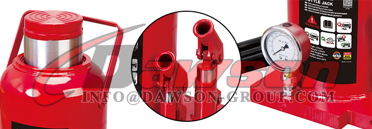 Gato de botella de bomba doble, resistente con man&oacute;metro - Dawson Group Ltd. - Proveedor de China, F&aacute;brica