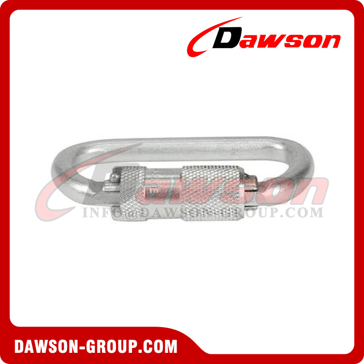 Mosquetón autoblocante de acero conformado en frío de alta calidad DSJ-1065 30KN, mosquetones de acero