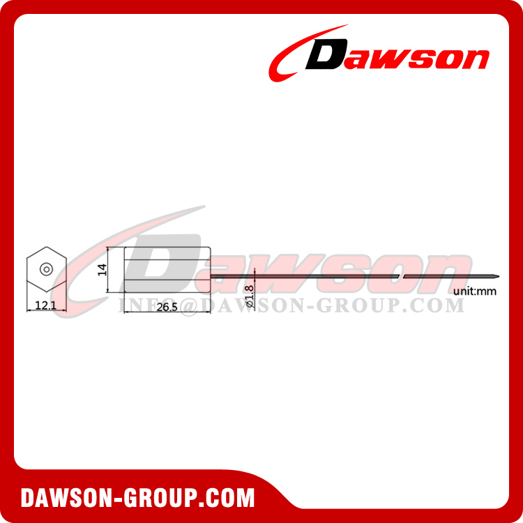 Sello metálico de cable hexagonal desechable DS-BCC106 para transporte de seguridad